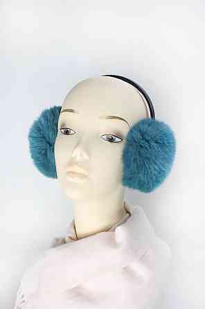 Наушники меховые детские из кролика Морская волна Харьков