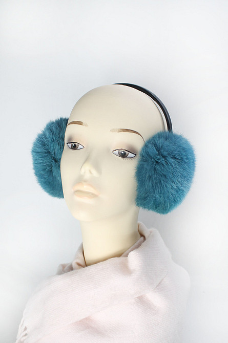 Наушники меховые детские из кролика Морская волна Харьков - изображение 2