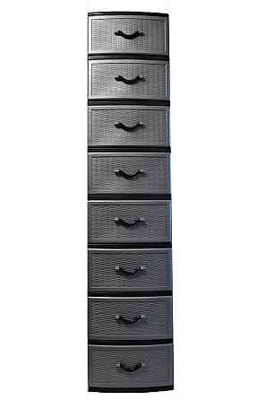 Комод пластиковый Style black (Стиль) 8 ящиков 48х38х176 Одесса