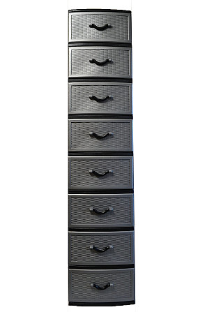 Комод пластиковый Style black (Стиль) 8 ящиков 48х38х176 Одесса - изображение 3