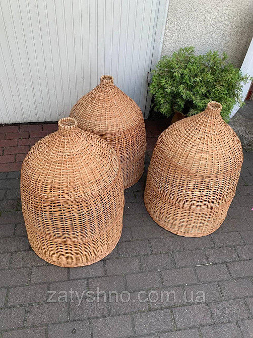 Світильник плетений високий із лози Київ - фото 1