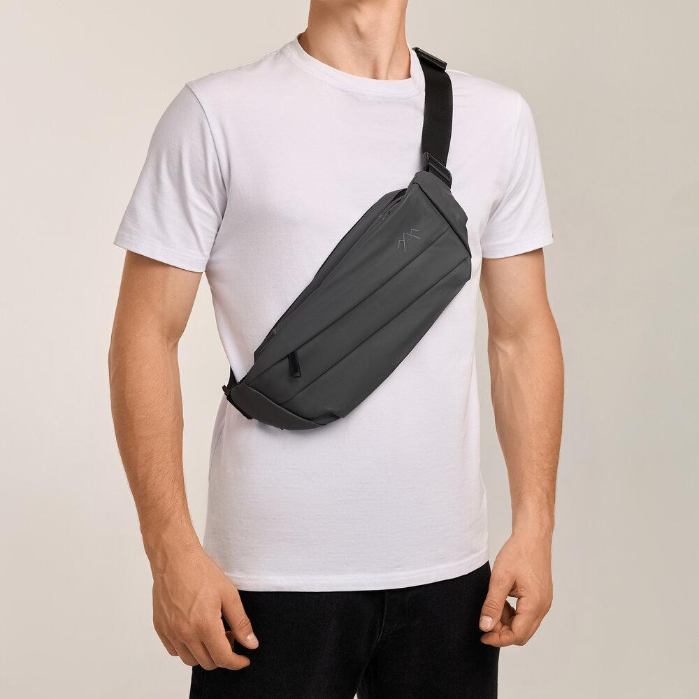 Мужская бананка нейлоновая сумка серая Pobedov Just Киев - изображение 7