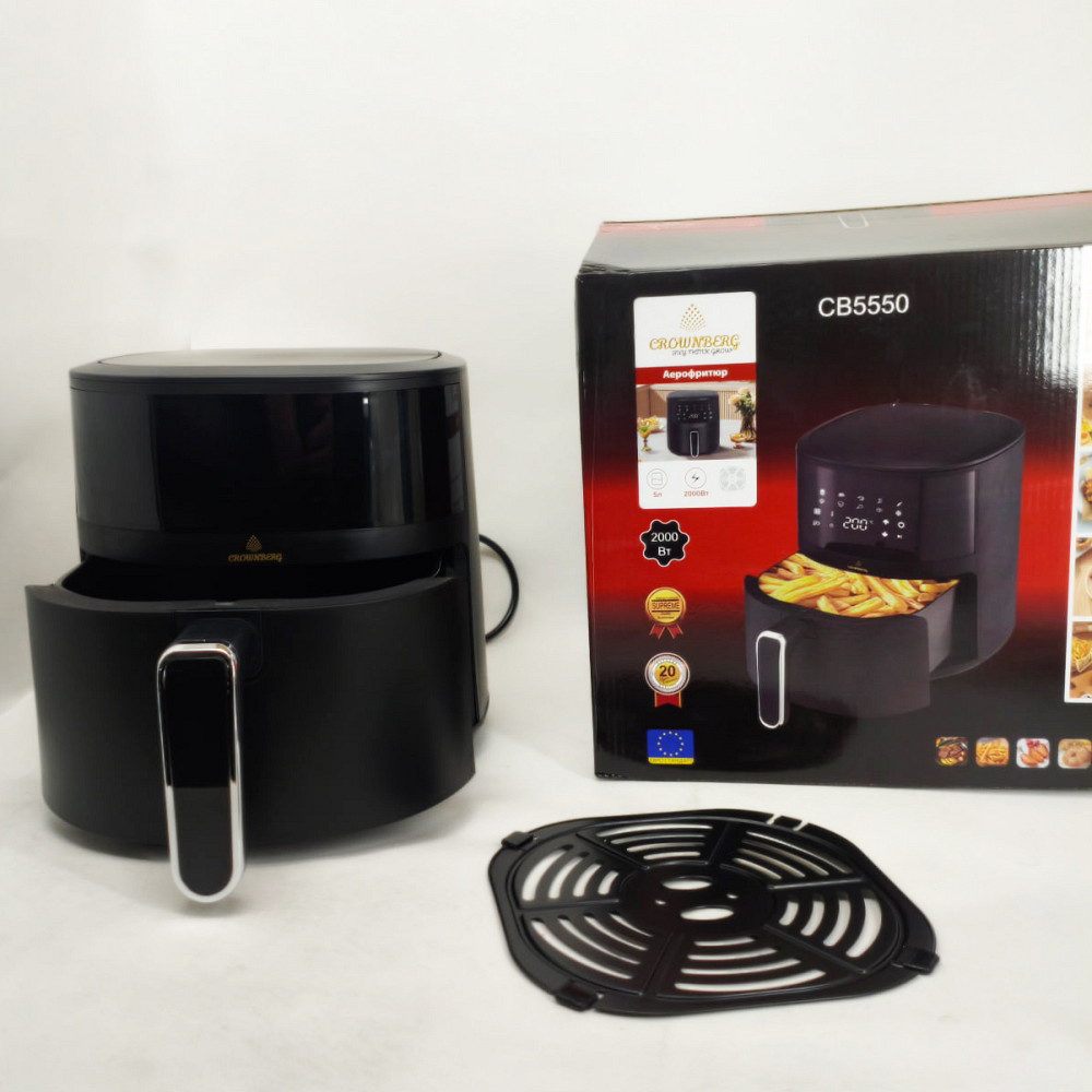 Аэрогриль с функцией жарки без масла Crownberg CB-5550 2000Вт 5л, Аэрогриль-фритюрница сенсорная JU-42 Львов - изображение 4