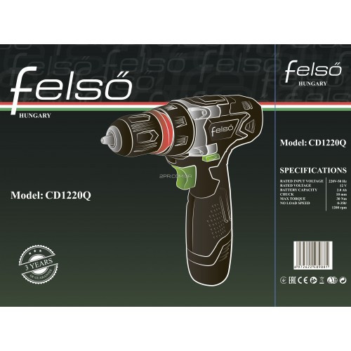 Акумуляторний дриль-шуруповерт Felső CD1220Q Київ - фото 2