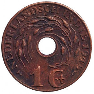 Монета 1 цент. 1945 рік, Нідерландська Індія. ("D" - Денвер) Полтава - фото 1