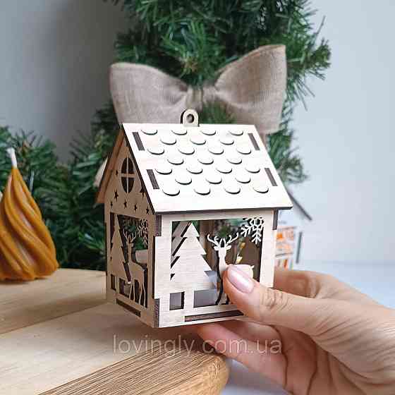 Ялинкова прикраса з LED підсвіткою фанера 10см Ірпінь