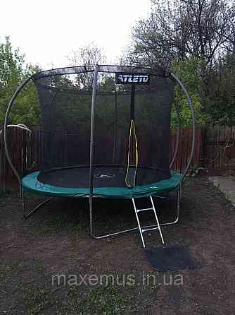 1 Батут детский с внутренней защитной сеткой 312 см батут атлето с лестницей для детей и взрослых зеленый Мостиска