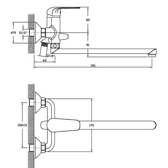 Змішувач для ванни Haiba Dario 006   ( HB0858 ) 21786 Харків