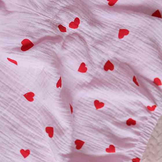 Муслінові чоловічі труси-шорти рожеві з червоними сердечками Кам'янець-Подільський