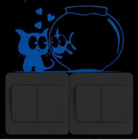 Наклейка, що світиться, "Кіт з акваріумом" Київ