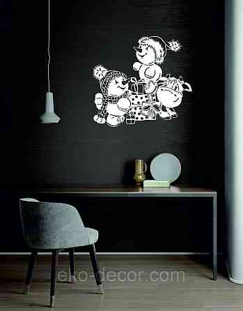 Декоративное настенное Панно «Снеговик», Декор на стену 70*63 см. Киев