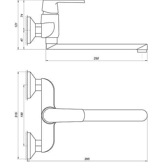 Смеситель для кухни со стены Globus Lux Laguna GLA-0104-10-BB (000022556) Киев