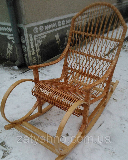 Кресло качалка плетенное из лозы | кресло-качалка для отдыха садовая для дачи Киев - изображение 4