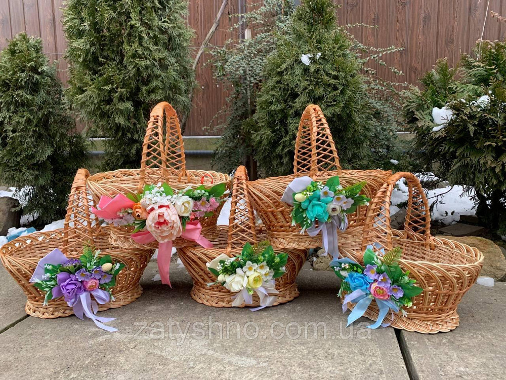 Кошик плетений з квіткою на Паску Київ - фото 6