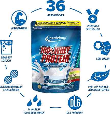 Протеин Ironmaxx 100% Whey Protein 500 g (Banana-Yoghurt) Луцк