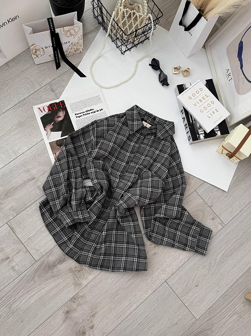 Жіноча базова оверсайз сорочка у клітинку Одеса - фото 3