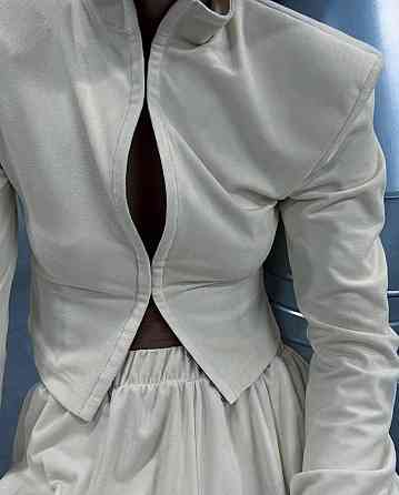 Женский стильный повседневный костюм из замшителя дайвинга Айвори, 44/46 Одесса