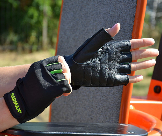 Рукавички для фітнесу MadMax MFG-251 Rainbow Green M Каменское - изображение 8
