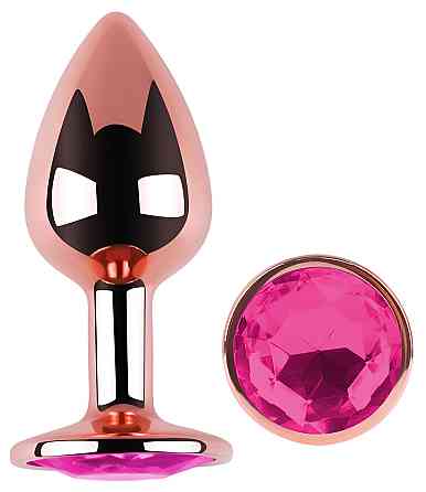 Анальна пробка з кристалом EGZO - Rose Gold Round Plug Rose size S Sex Aura Київ
