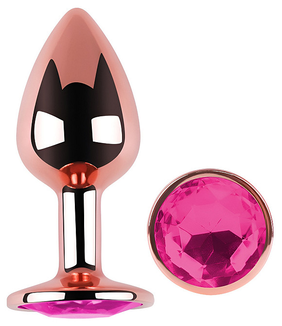 Анальная пробка с кристаллом EGZO - Rose Gold Round Plug Rose size S Sex Aura Киев - изображение 2