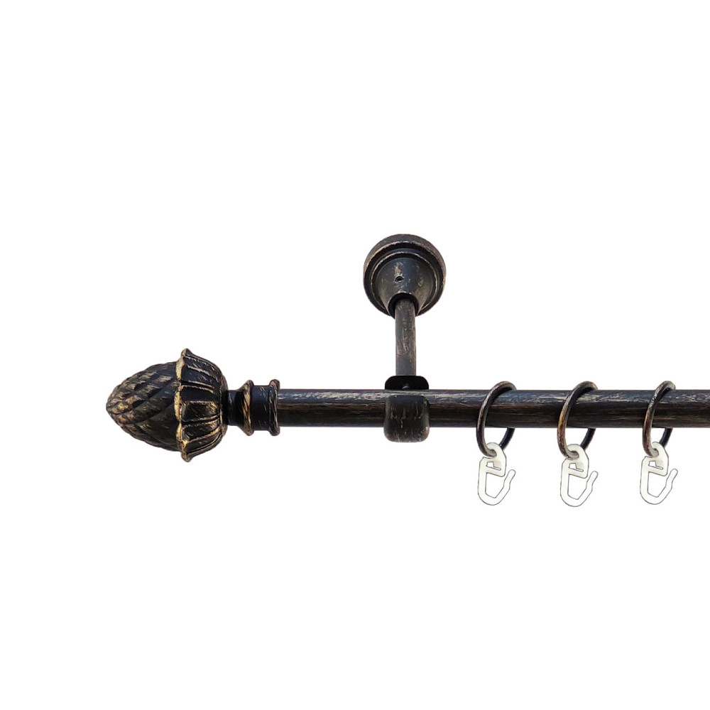 Карниз Orvit Цинара металевий однорядний відкритий Чорне Золото 16 мм 300 см (5468003) Львов - изображение 1