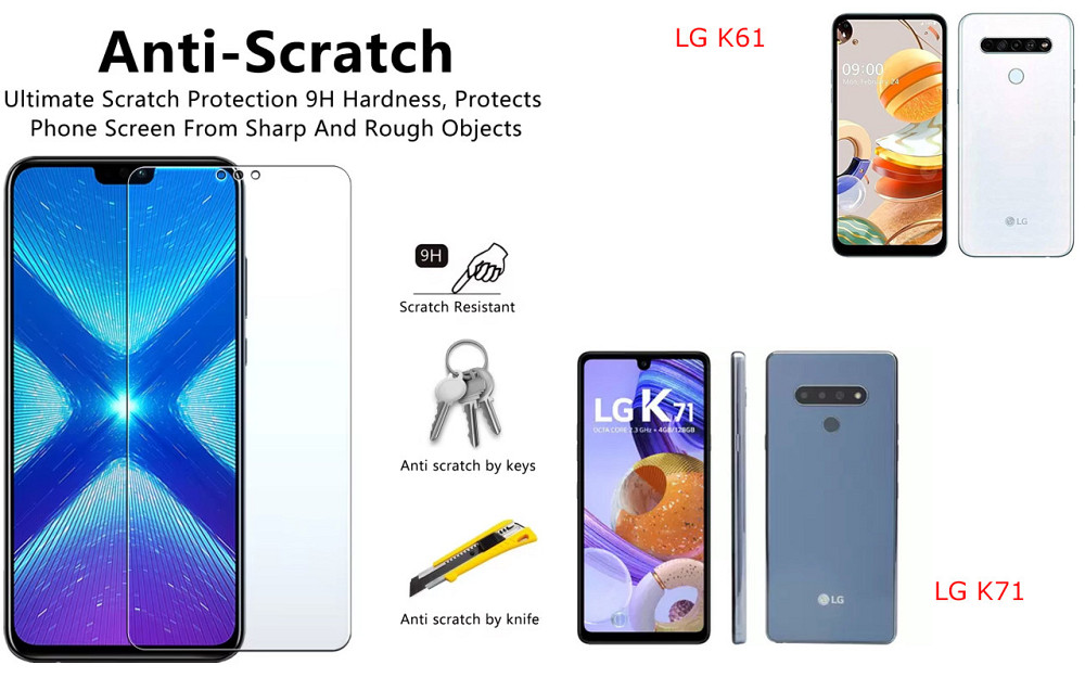 Защитное стекло NeoGlass для LG K61, LG K71 – ультрапрозрачное и устойчивое Киев - изображение 1
