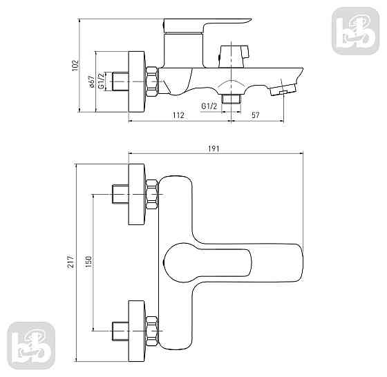 Змішувач для ванни VOLLE LIBRA e la noche чорний 1521.030104 Київ