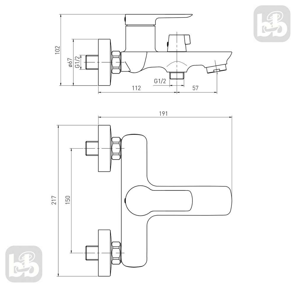 Смеситель для ванны VOLLE LIBRA e la noche черный 1521.030104 Киев - изображение 2
