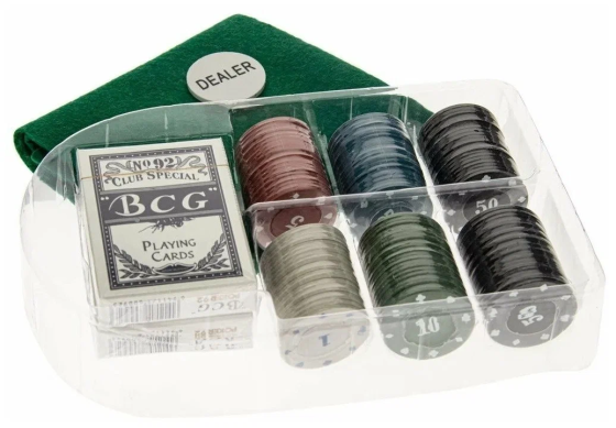 Набір для покера: 2 колоди, 120 фішок, сукно, коробка Київ