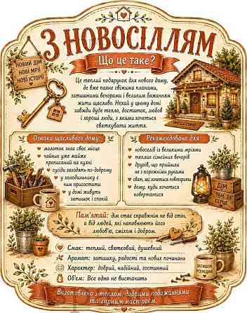Етикетка на пляшку “З новосіллям” + контретикетка | подарункова наліпка на вино або ігристе на новосілля, у новий дім, новоселам Одеса
