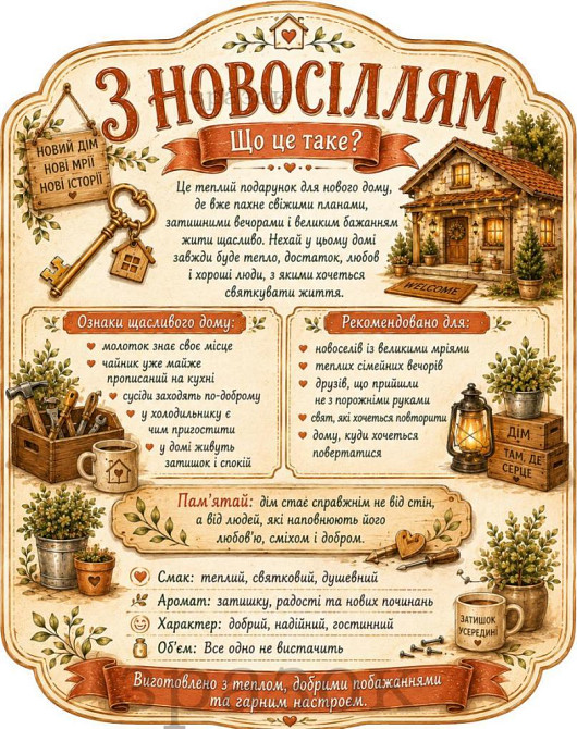 Етикетка на пляшку “З новосіллям” + контретикетка | подарункова наліпка на вино або ігристе на новосілля, у новий дім, новоселам Одеса - фото 2