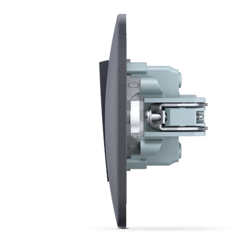 BINERA чорний графіт Вимикач внутрішній 1кл з підсвічуванням Videx Житомир - фото 6