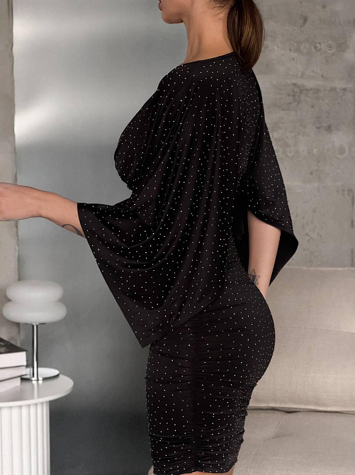 Жіноча святкова блискуча сукня мікромасло зі стразами Одеса - фото 8