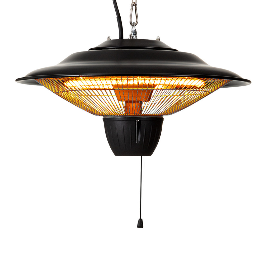 Инфракрасный потолочный обогреватель Hitzkopf Галогенная нагревательная трубка 2 уровня 750/1500 Вт Черный Ровно - изображение 1