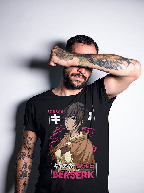 Футболка з аніме принтом Берсерк Манга Стріп Гутс оверсайз (S/M/L) Чорний AnimeJ0138 Дніпро - фото 3