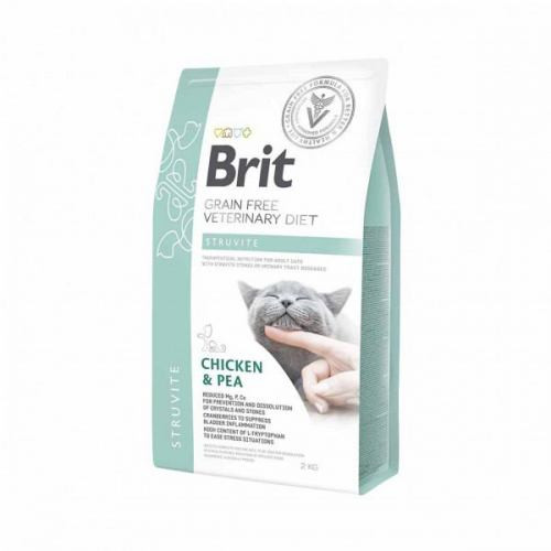 Корм сухий Brit Grain Free VetDiet Cat Struvite для котів з сечокам яною хворобою з куркою та горохом 2 кг Київ - фото 1