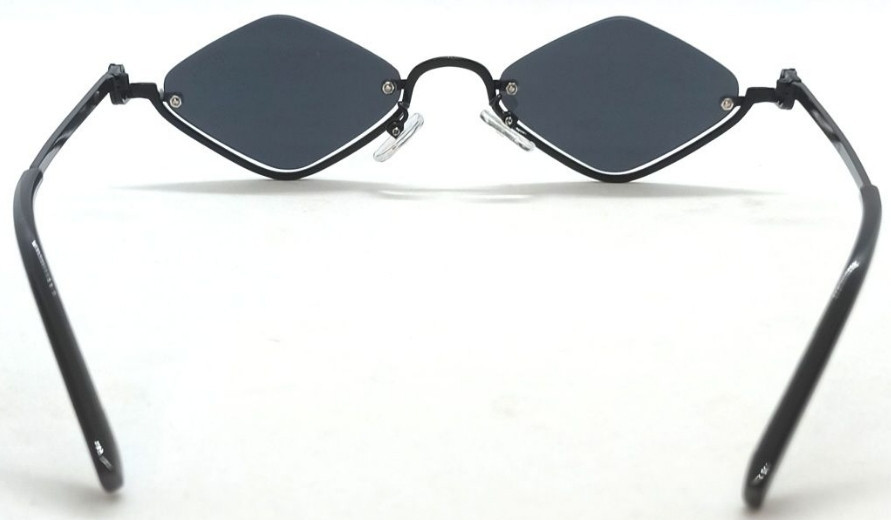 Модні брендові окуляри унісекс чорні ромбоподібні в чорному металі. Київ - фото 1
