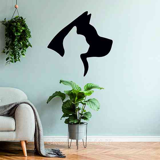 Декоративне настінне Панно «Кіт та Собака », Декор на стіну 70*70 см, Чорний Київ