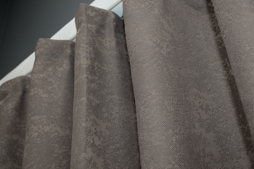 Комплект коротких штор VR-Textil Лен мрамор Pavliani № 1373ш 130х170 см 2 шт Коричнево-серый (35-0057) Киев - изображение 8