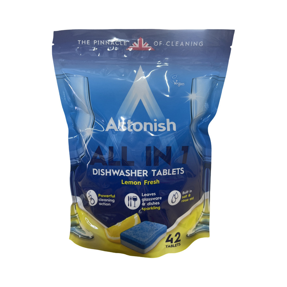Таблетки для посудомийних машин Astonish All in 1 Lemon fresh 42 шт Виноградов - изображение 1