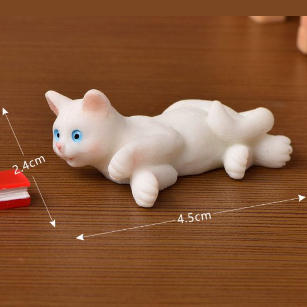 Декоративна фігурка Котик з книгою для флораріуму, моссаріуму, кашпо, міні-саду, мікроландшафту Білий 1 Одеса - фото 1