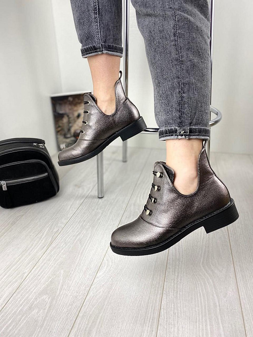 Черевики жіночі MENGTING срібні еко-шкіра 37р. (2051) Коломия - фото 5