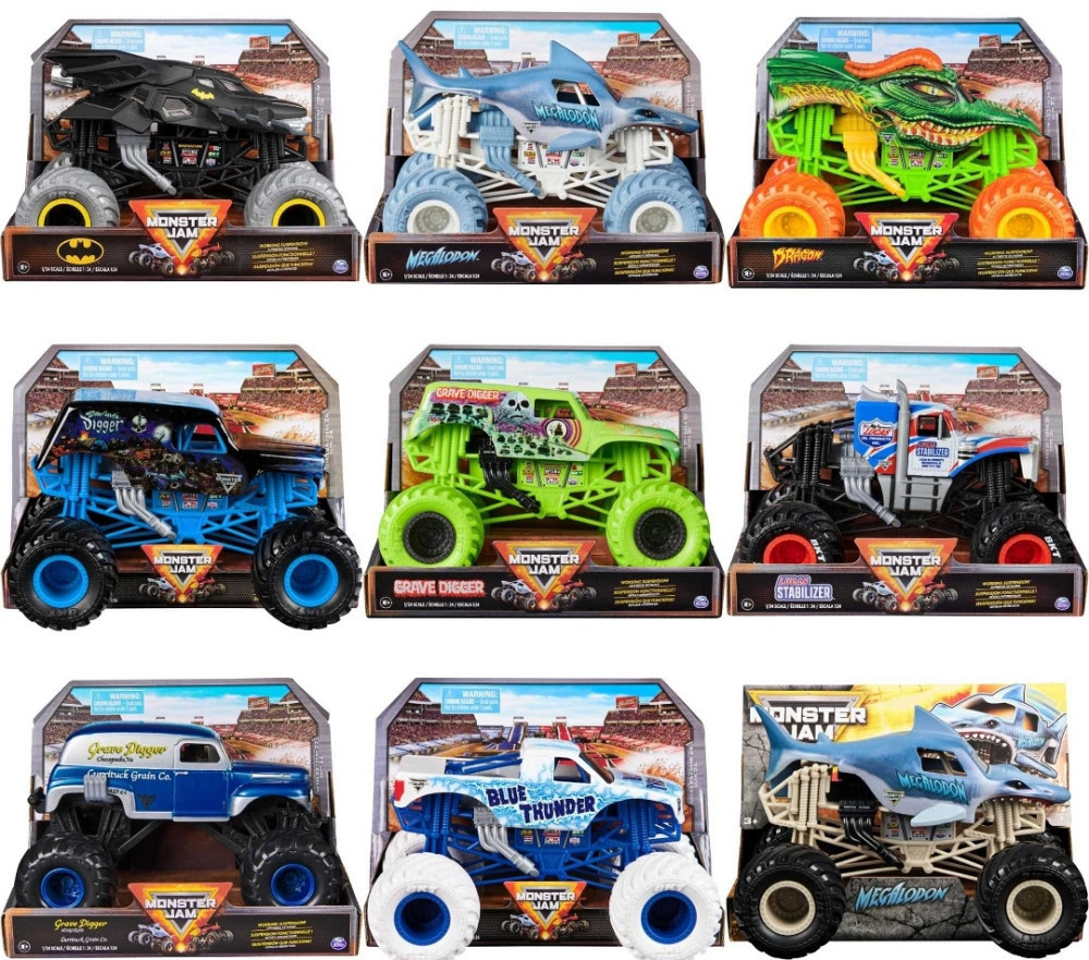 Монстр-траки Monster Jam 1:24 Оригинал Бэтмобиль, Дракон, Мегалодон. Харьков - изображение 6