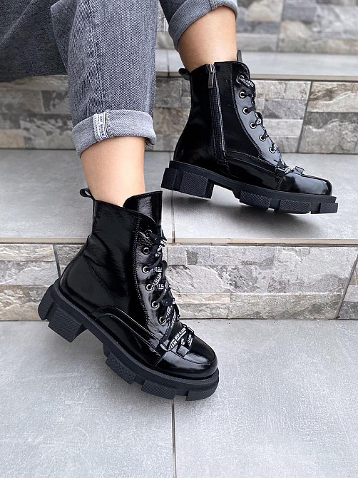 SOTHBY'S Жіночі черевики чорні з натуральної лакованої шкіри демісезонні р. 37, 39, 40 (4196) / Коломыя - изображение 5