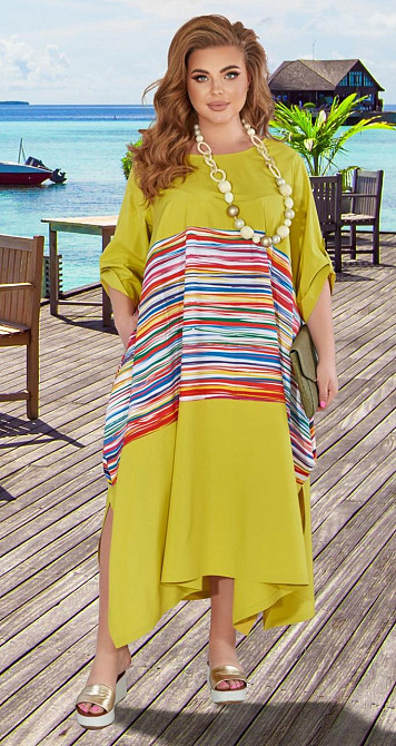 Свободное комбинированное платье большого размера Киев - изображение 1