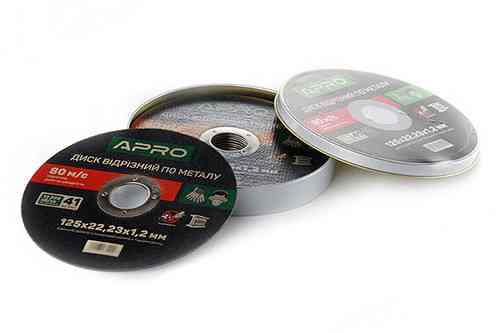 Диск отрезной металла в кейсе 125х1.2х22.2мм (10шт в кейсе) APRO Ровно