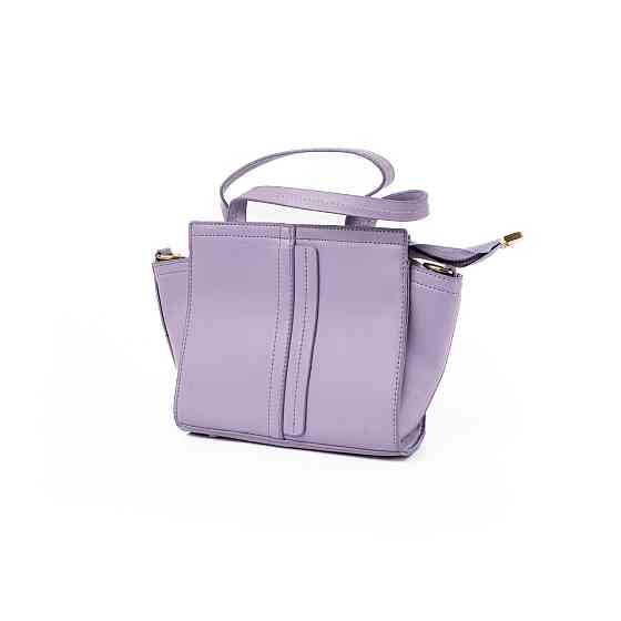Сумка женская на молнии из искусственной кожи, с съемным плечевым ремешком и двумя ручками, Сиреневый Каменец-Подольский