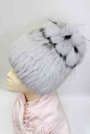 Шапка хутряна жіноча квіточка Белла Сірий Харків