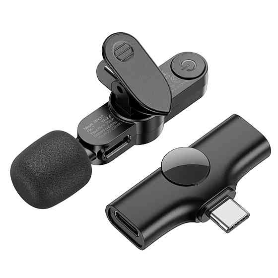 Мікрофон-петличка BOROFONE BFK12 Trophy lavalier wireless digital microphone Type-C Black (6941991106392) Київ