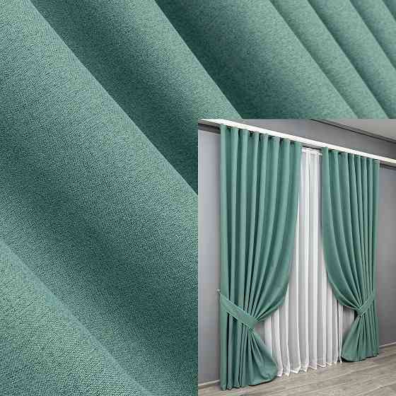 Комплект готовых штор VR-Textil Блэкаут двусторонний ASHEN NIGHT № 1849ш Бирюзовый 150х270 см 2 шт (33-0891) Киев